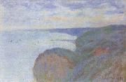 Claude Monet On the Cliff near Dieppe,Overcast Skies oil on canvas